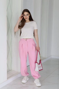 Женские широкие штаны джоггеры Fashion 42/44 рожевый