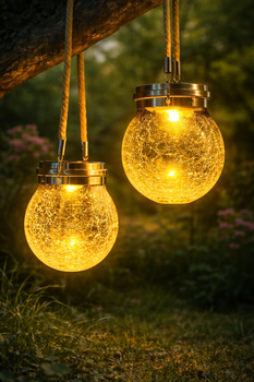 Декоративный хрустальный стеклянный LED шар для террасы / Садовый фонарь на солнечной батарее garden l HDSYR_267
