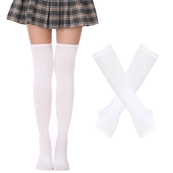 Гольфи та мітенки комплект білі однотонні One Size