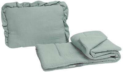 Komplet do wózka Sensillo Muslin poduszka + koc khaki (5908310395494)