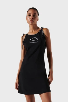Жіноча чорна туніка LOGO SHORT BEACH DRESS Karl Lagerfeld XS 241W2224