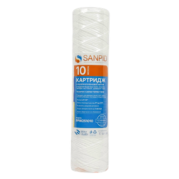 Картридж для фильтра из полипропиленовой нити SanPid PPW251010 10мкм 2.5x10"