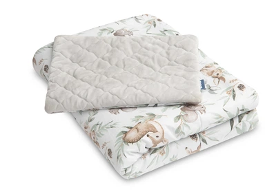 Комплект дитячий Sensillo Plusz Karo Косулі Подушка 35 x 25 см + Ковдра 95 x 75 см (5908310391274)