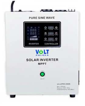 Солнечный инвертор Volt Polska 2500W 24V 230V с MPPT 40A Чистая синусоида (701649)