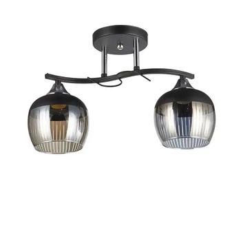 Люстра потолочная Light House SC-20476/2 BK+CR 370*130*240 черная + хром, плафоны серые с черным
