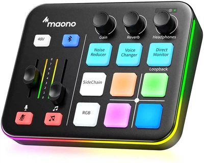 Аудиоинтерфейс Maono G1 Neo RGB - Звуковая карта для стримов, подкастов и игр (XLR, 48V, Bluetooth)