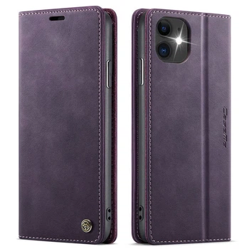 Чохол-книжка CaseMe RFID з нубуку для iPhone 12 Фіолетовий