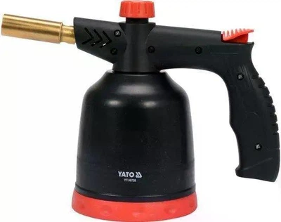 Газовая паяльная лампа YATO с пьезоподжигом, 1.7 кВт, расход 123 г/ч, 360°, тип соединения EURO EN417