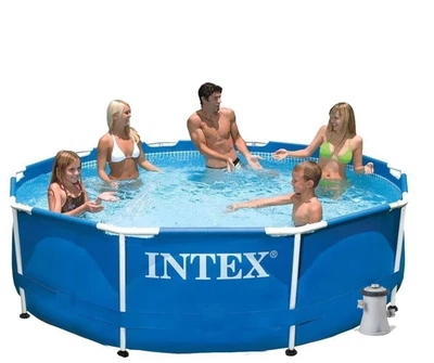 Бассейн каркасный Intex 202 NP круглый размер 305х76 см фильтр-насос 220-240 В объем 4485л. Blue (42517)