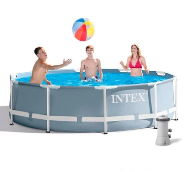 Бассейн каркасный Intex 7402 NP круглый размер 305х76 см фильтр-насос объем 4485л. Blue (74738)