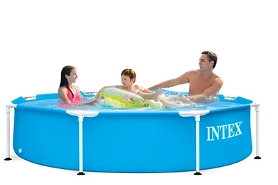 Басейн каркасний Intex 205 NP круглий розмір 244х51 см, об'єм 1828 л. Blue (96748)