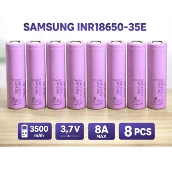 Аккумуляторы 18650 Li-ion 3.7V 3500 мА·ч, набор 8 шт, для фонарей, электроники, power bank
