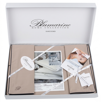 Комплект постільної білизни Blumarine євро максі для 220 на 240 см з підковдрою 250 на 260 см темно бежевий
