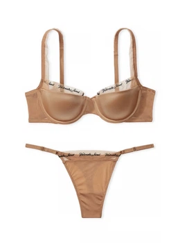 Комплект білизни Very Sexy Logo Lightly Lined Balconette Bra Бежевий 34DD-L