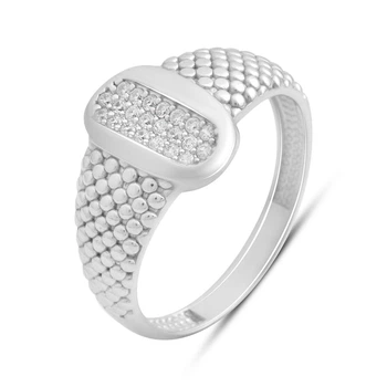 Серебряное кольцо с фианитами 0.22ct, вес изделия 2,07 гр (2197805)