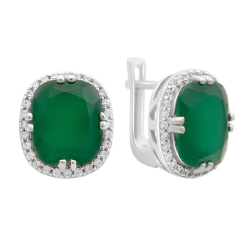 Серебряные серьги с натуральным агатом 10.207ct (2170877)