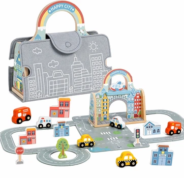 Zestaw samochodów z torbą Tooky Toy Mini miasto TP536 (6976831554866)