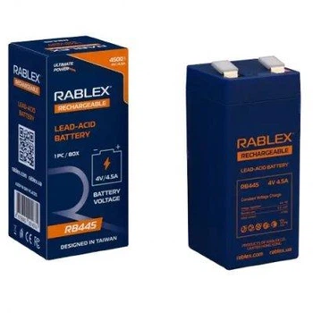Акумулятор свинцево-кислотний Rablex RB445 4V 4.5Ah 500г