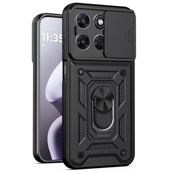Чехол Fiji Camera Defence для Motorola G57 / G57 Power бампер с защитой камеры и подставкой Black