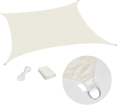 Żagiel przeciwsłoneczny wodoodporny ModernHome by Multistore 3 x 3 m Beżowy (19194B BEIGE)