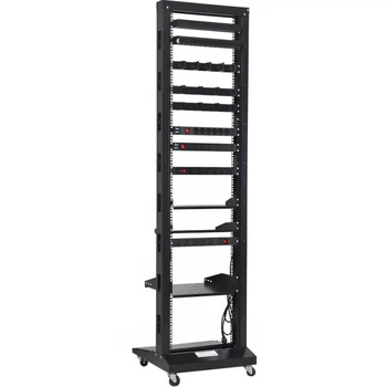 Серверная одинарная стойка Kingda KD-202-6642 19" high 42U до 250кг Black (KD-202-6642_одинарна)