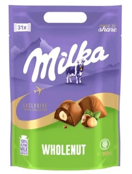 Конфеты Milka travel collection wholenut с цельными орехами, 300 г