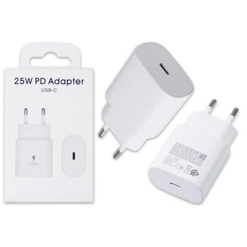 Сетевое зарядное устройство Sumsung USB-C 25W быстрая зарядка PD Fast Charging No Logo Белый