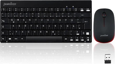 Набор клавиатура и мышь, perixx Periduo-712 804, черный, QWERTZ, 2.4GHz, nano-ресивер, мышь 1000 DPI - Уценка