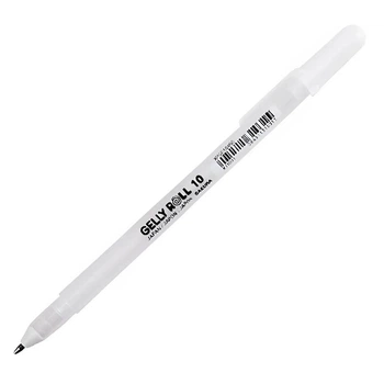 Ручка гелевая белая Sakura Bold 0,5 мм Gelly Roll Basic 10 XPGB10#50, 310315