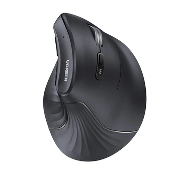 Миша вертикальна бездротова безшумна UGREEN MU008 Bluetooth + 2.4 ГГц, ергономічна, 6 кнопок, 4000 dpi Black