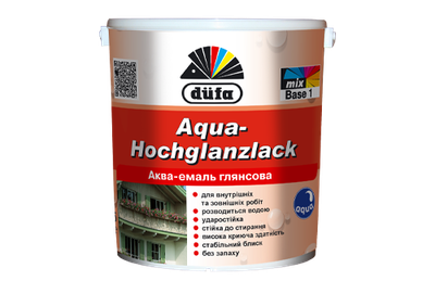 Аква-эмаль DUFA AQUA-HOCHGLANZLACK (ДЮФА) 0.75л глянцевая белая