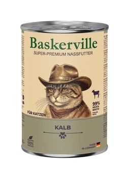Упаковка вологого корму для котів Baskerville з телятиною 400г 6шт
