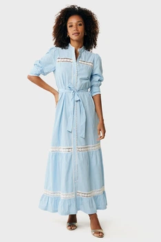 Жіноча блакитна сукня у смужку Striped lace dress Mexx 34 MF006301151W