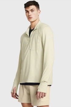 Чоловічий бежевий лонгслів UA TRAIL RUN QUARTER ZIP Under Armour S 1383244-273