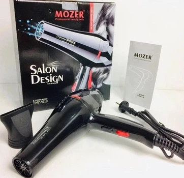 Фен Mozer MZ-5919 3000 Вт, фен для укладки волосся з холодним повітрям, концентратор, потужний фен для сушіння волосся, фен із захистом від перегріву