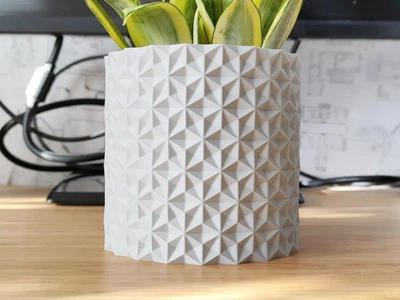 Кашпо для квітів з об'ємним геометричним візерунком для сучасного інтер'єру. Aivory