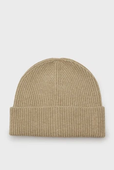 Чоловіча бежева вовняна шапка FINE KNITTED WOOL BEANIE Gant OS 9911034