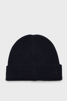 Чоловіча темно-синя вовняна шапка FINE KNITTED WOOL BEANIE Gant OS 9911034