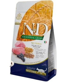 Сухой корм Farmina (Фармина) N&D Low Grain Cat Neutered Lamb & Blueberry Adult, 10 кг