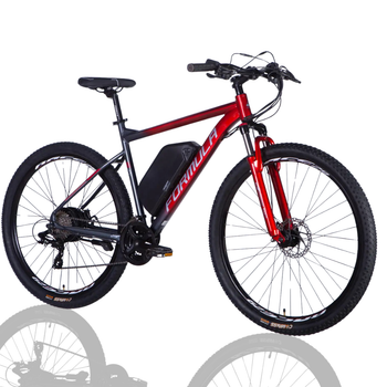 Велосипед з електроприводом 29" AL Formula eF-1 DD CS рама-21" / 18,5" 48B 12.5А*ч 500Вт червоно-сріблястий