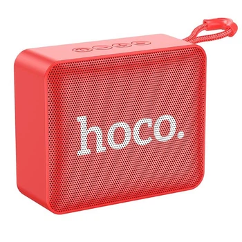 Портативная беспроводная Bluetooth колонка HOCO BS51 Gold Brick компактная акустика со встроенным микрофоном |BT5.1, TWS, USB/AUX/TF/FM, 5W, 4h, 1200mAh| Красный