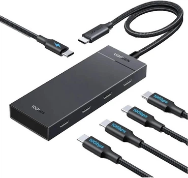 Hub USB Ugreen CM806 USB-C do 4x USB-C 3.2 Gen2 10Gbps with PD Power Port Black (UGR-55334)