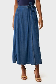 Жіноча темно-синя джинсова спідниця Denim wrap skirt Mexx 34 MF007400751W