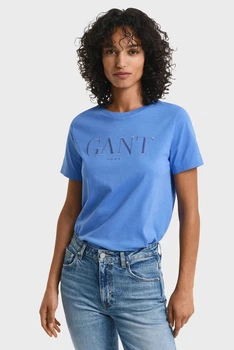 Жіноча блакитна футболка REG TONAL GRAPHIC Gant S 4200502