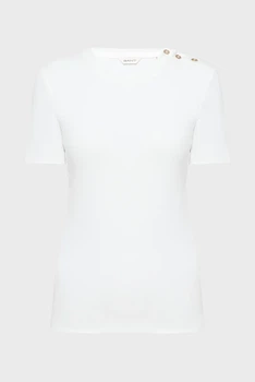 Жіноча біла футболка BUTTON T-SHIRT Gant S 4204219