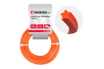 Леска для триммера и мотокосы Intertool 2.4мм x 15м звезда DT-2308