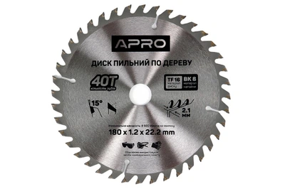 Диск пильный по дереву Apro 180 x 22.220мм x 40T