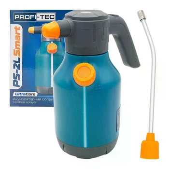 Акумуляторний обприскувач PROFI-TEC PS-2L Smart (бак 2 л, тиск 1.4 бар, 0.6 л/хв) акумулятор 3,7 В / 2000 мА·год, кабель Type-C, коробка (008030)