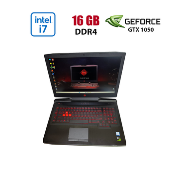 Ігровий ноутбук HP Omen 17t-an000 / 17.3" (1920x1080) IPS / Intel Core i7-7700HQ (4 (8) ядра по 2.8 - 3.8 GHz) / 16 GB DDR4 / 256 GB SSD / nVidia GeForce GTX 1050, 4 GB GDDR5, 128-bit / WebCam б/в