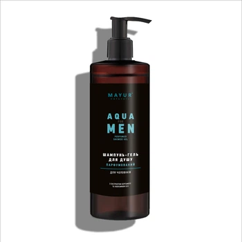 Парфюмированный шампунь-гель для душа 3 в 1 для мужчин "Aqua for men" натуральный TM Mayur 500 мл